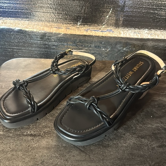 Stuart Weitzman Calypso Lift Leather Platform Sandals. Size 9.5 B - Picture 2 of 6